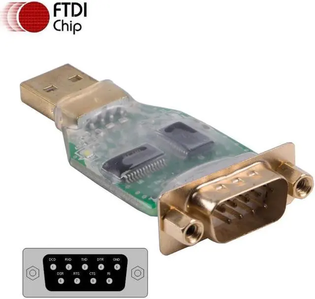 Main image of USB RS232 to DB9 Adapter Male Serial Interface Converter Connector