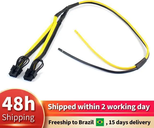 Main image of 1PCS  Dual PCIe PCI-E Graphic Video Card 8pin 6+2pin DIY Splitter Power Cable Cord for Litecoin RIG Miner 12AWG+18AWG
