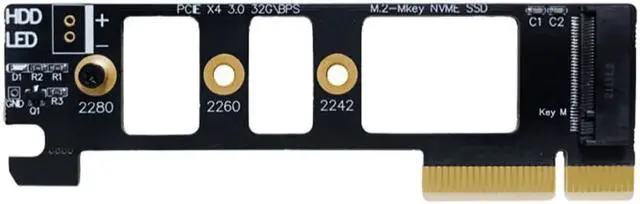 Main image of PCIE 3.0 M.2 key M to PCIe x4 Adapter Card M-Key PCI Express Extension Riser Card 32G/BPS for NVMe 2280 2260 2242 SSD