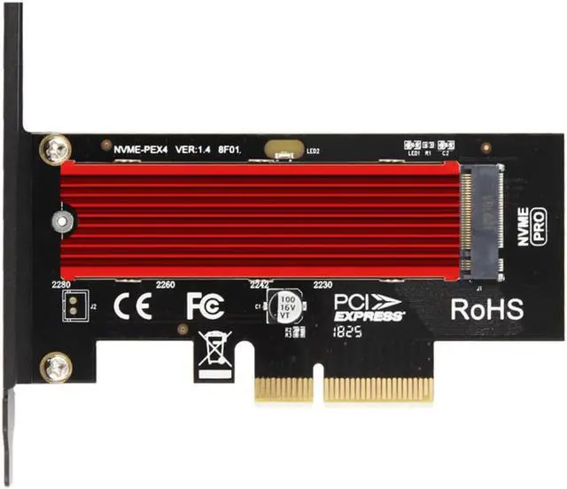 Main image of JEYI SK4 Pro M.2 SSD TO PCIE X4 Adapter M Key Interface Card PCI Express 3.0 x4 with Heat Sink for NVMe 2230-2280 m.2