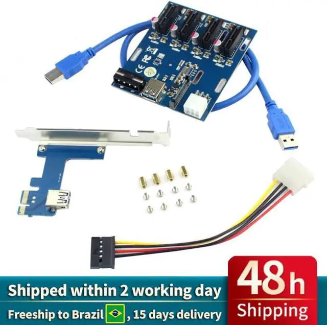 Main image of XT-XINTE PCIe to PCI Express 1to 4 Slot Riser Card Mini ITX to External 4 PCI-e Adapter Port Multiplier Card for Miner BTC