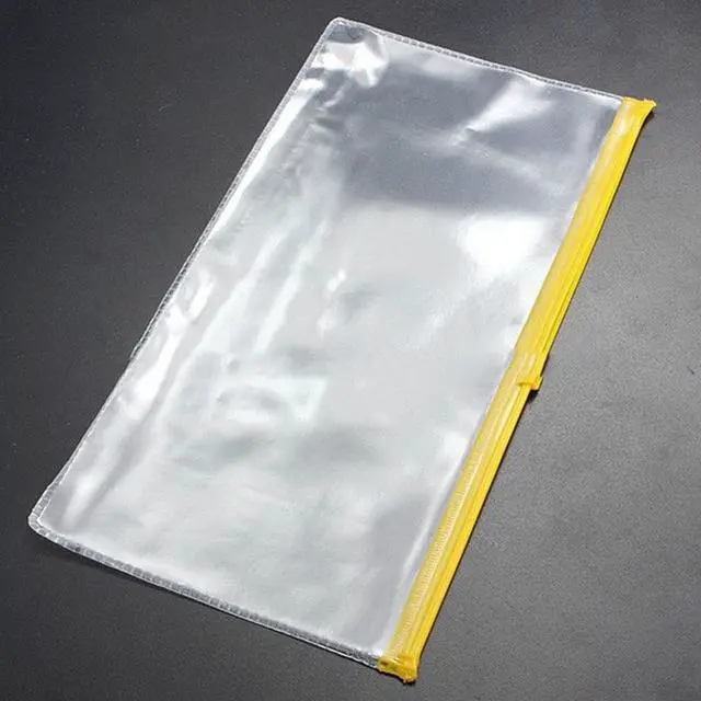 Alt view image 3 of 3 - 2Pcs Clear Portable Waterproof Filing Bag Zip Folder Pencil Pen Case Bag Pouch