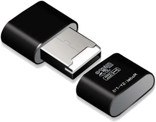 Alt view image 2 of 3 - High speed USB 2.0 Interface Micro TF T-Flash Memory Card Reader Adapter Lightweight Portable Mini Memory Card Reader Black