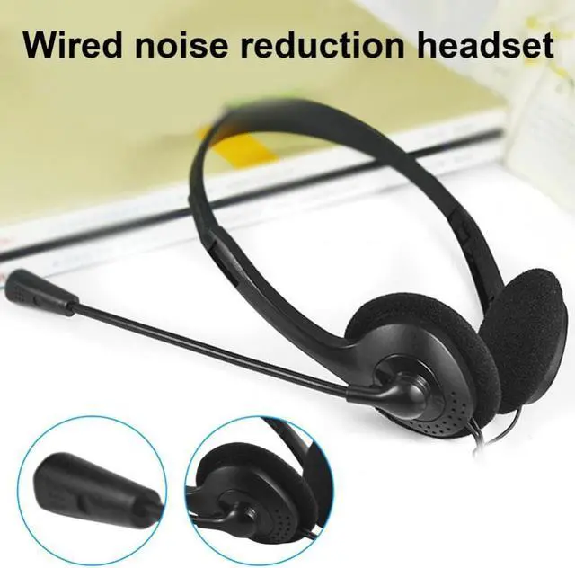 Alt view image 2 of 3 - Practical Wired Headset Easy to Wear HD-compatible Sound 3.5MM Wired Over Ear Stereo Headset with Mic
