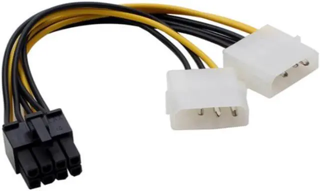 Alt view image 3 of 3 - 18cm 8Pin To Dual 4Pin Video Card Power Cord Y Shape 8 Pin PCI Express To Dual 4 Pin Molex Graphics Card Power Cable