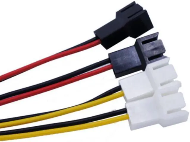 Alt view image 3 of 3 - 1Pcs 4-Pin Molex to 3-Pin fan Power Cable Adapter Connector 12v*2 / 5v*2 Computer Cooling Fan Cables for CPU PC Case Fan