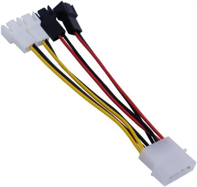 Alt view image 2 of 3 - 1Pcs 4-Pin Molex to 3-Pin fan Power Cable Adapter Connector 12v*2 / 5v*2 Computer Cooling Fan Cables for CPU PC Case Fan