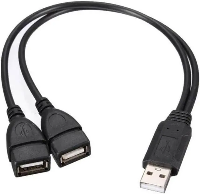Main image of 2Pcs USB 2.0 A Male to 2 Female Y Splitter Power Cord Adapter Extension Cables