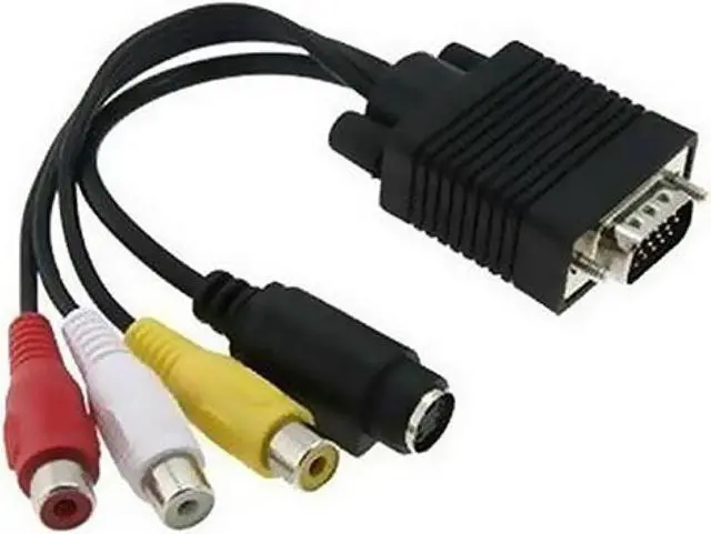 Alt view image 2 of 3 - VGA to S-Video 3 RCA Composite AV TV Out Adapter Converter Cable Connectors Accessories for PC Laptop