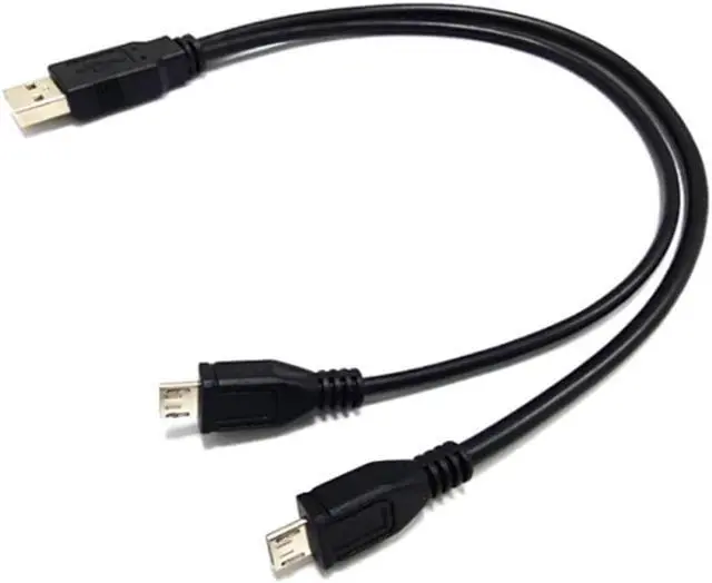 Main image of 2 in 1 USB Male to 2 Micro Y Splitter Data Transfer Charging Cable USB2.0 for for Android Smartphones Tablet Dual Micro USB