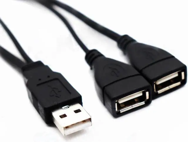 Alt view image 3 of 3 - Double USB Extension A-Male To 2 A-Female Y Cable Power Adapter Converter USB2.0 Male to 2Dual USB Female Y Splitter Charger