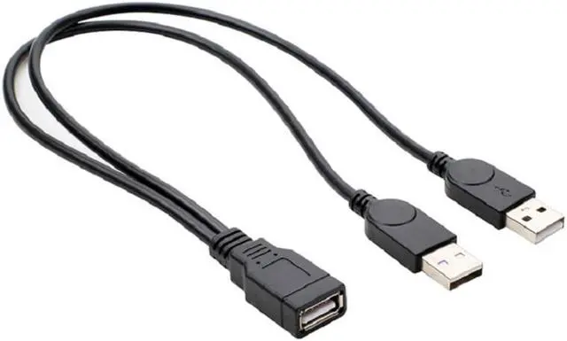 Alt view image 2 of 3 - USB 2.0 A Male to USB Female 2 Double Dual Power Supply USB Female Splitter Extension Cable HUB Charge for Printers