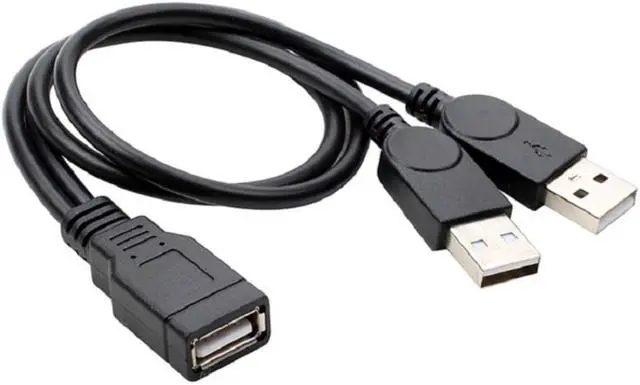 Alt view image 3 of 3 - USB 2.0 A Male to USB Female 2 Double Dual Power Supply USB Female Splitter Extension Cable HUB Charge for Printers