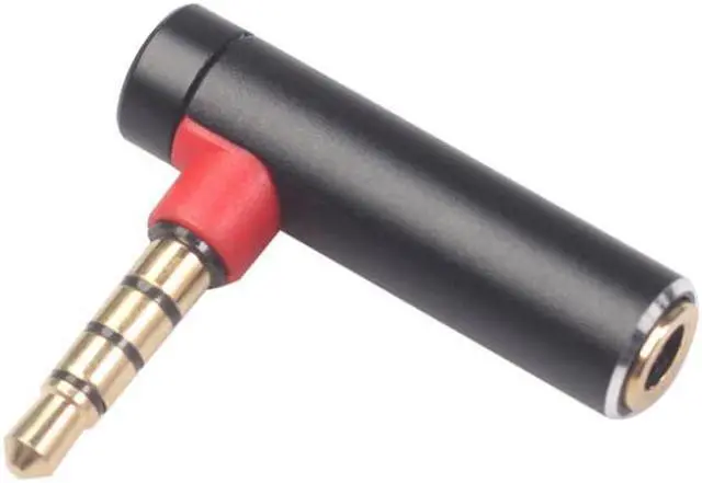 Alt view image 3 of 3 - 3.5mm Audio Stereo Adapter 90 Degree 3 Pole Right Angle Female To Male 4 Pole Plug L Shaped AUX Headphone Jack Converter