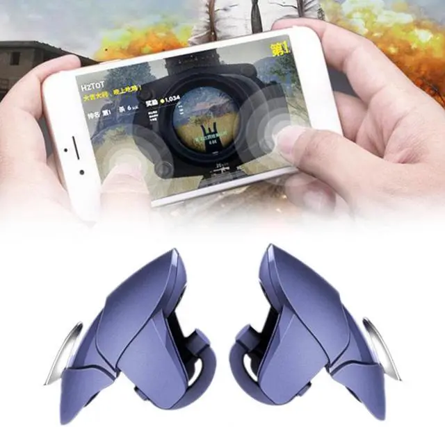 Alt view image 2 of 3 - 1Pair ABS Phone Game PUBG Controller Mobile Game Triggers L1R1 Button SmartPhone Gamepad for iPhone Android Phones