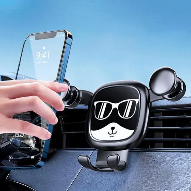 Alt view image 3 of 3 - Funny Car Phone Bracket Universal Simple Operation Compact Car Dog Shape Mobile Phone Gravity Stand
