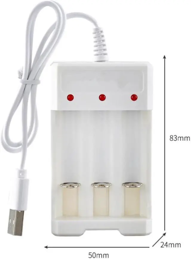 Alt view image 3 of 3 - Universal USB Output 3  Slots Charger Adapter For AA / AAA Rechargeable Quick Charge Charging Tools