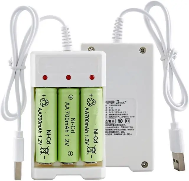 Alt view image 2 of 3 - Universal USB Output 3  Slots Charger Adapter For AA / AAA Rechargeable Quick Charge Charging Tools