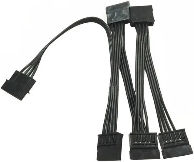 Alt view image 2 of 3 - 4Pin 1 to 5 IDE SATA 15Pin Hard Drive Power Supply Splitter Cable Cord for PC