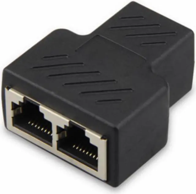 Alt view image 3 of 3 - 2019 RJ45 Splitter Adapter 1 to 2 Dual Female Port CAT5/CAT 6 LAN Ethernet Sockt Network Connections Splitter Adapter