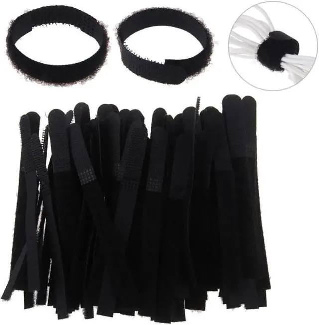 Main image of 100Pcs Reusable Nylon Hook Loop Earphone Cable Cord Ties Tidy Straps Organizer Headphone Cable Accessories