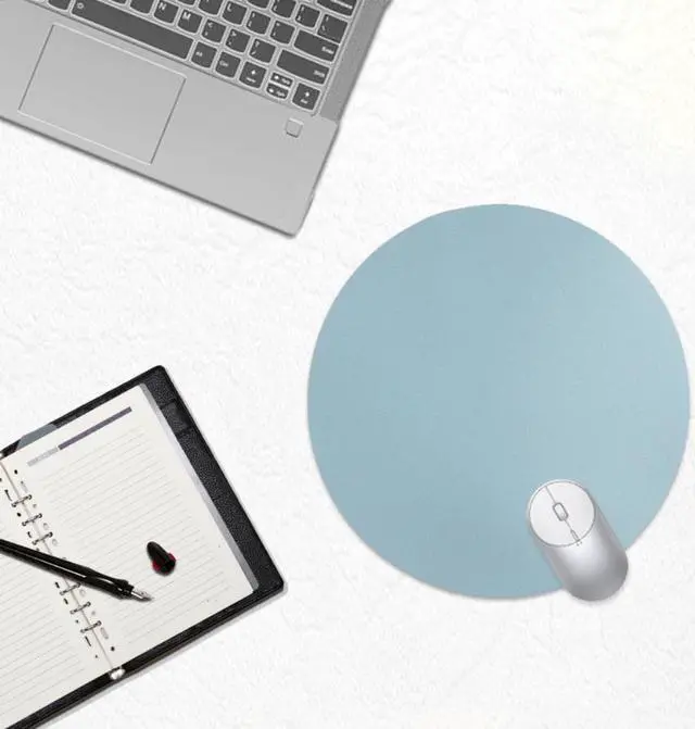 Alt view image 3 of 3 - Round Mouse Pad Single-sided Solid Color Universal Non-slip Pad Mouse Pad Suitable for Laptop Office Leather Gaming Mouse Pad