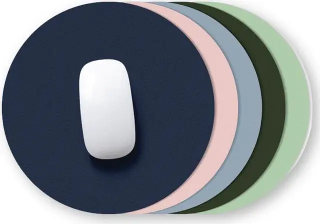 Main image of Round Mouse Pad Single-sided Solid Color Universal Non-slip Pad Mouse Pad Suitable for Laptop Office Leather Gaming Mouse Pad