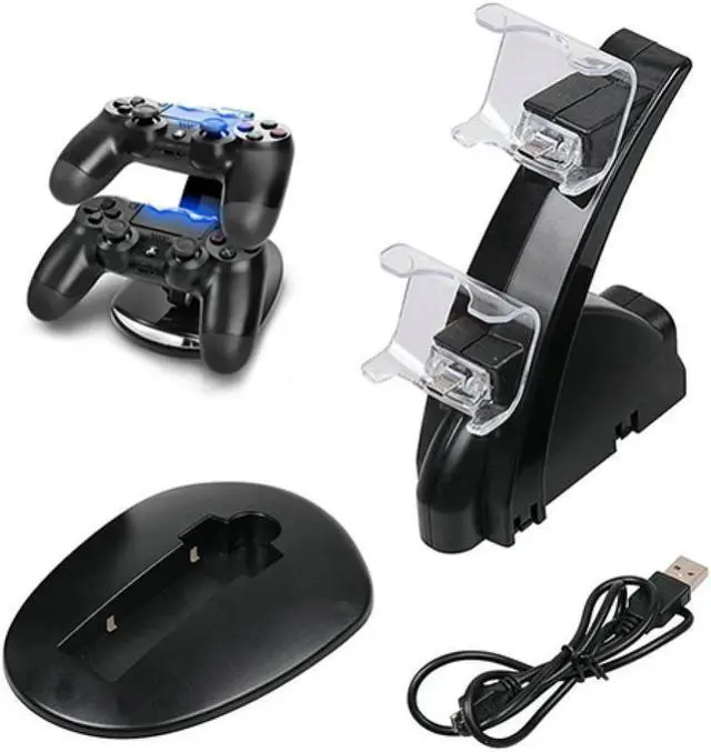 Alt view image 2 of 3 - Controller Charger Dock LED Dual USB PS4 Charging Stand Station Cradle for Sony Playstation 4 PS4 Slim Controller ONLY