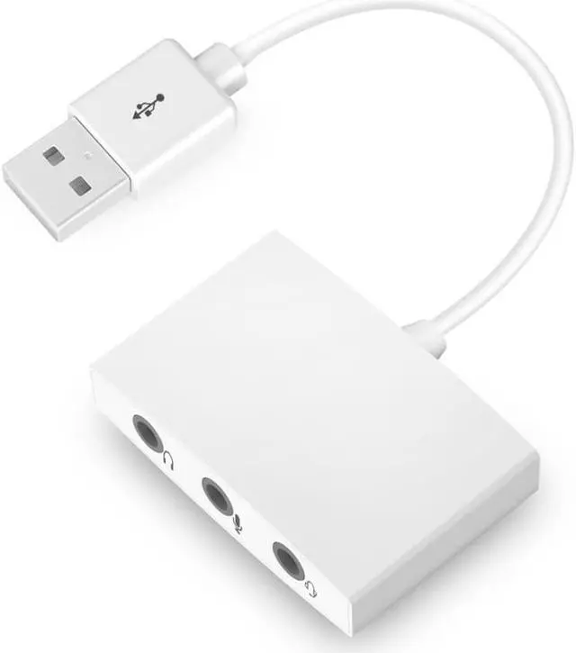 Alt view image 3 of 3 - External Sound Card Converter Splitter USB Adapter 3 Port Converter Headphone Microphone for PC Laptop Audio adapter