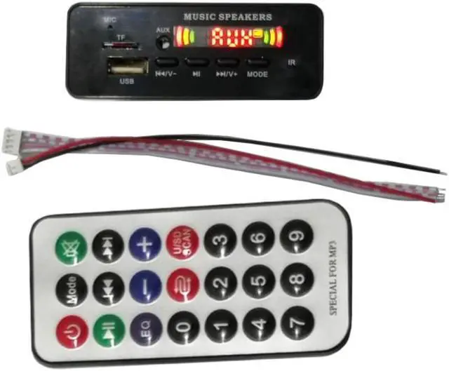 Alt view image 2 of 3 - Bluetooth 5.0 MP3 Decoder Decoding Board Module Wireless Car USB MP3 Player WMA WAV TF Card / USB / FM Remote Board Module