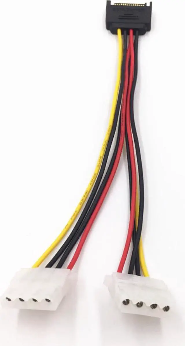 Alt view image 3 of 3 - SATA Revolution To IDE Power Cord SATA15pin Male Head One Point Two Serial Port To Dual 4pin Female Sata To IDE