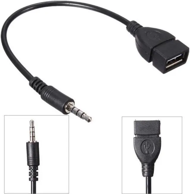 Main image of Car MP3 Player Converter 3.5 mm Male AUX Audio Jack Plug To USB 2.0 Female Converter Cable Cord Adapte