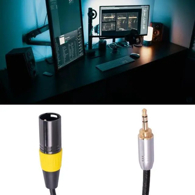 Alt view image 2 of 3 - 3.5mm +6.35mm (1/8 Inch 1/4 Inch)  Cable to Male XLR 3Pin Adapter 30CM