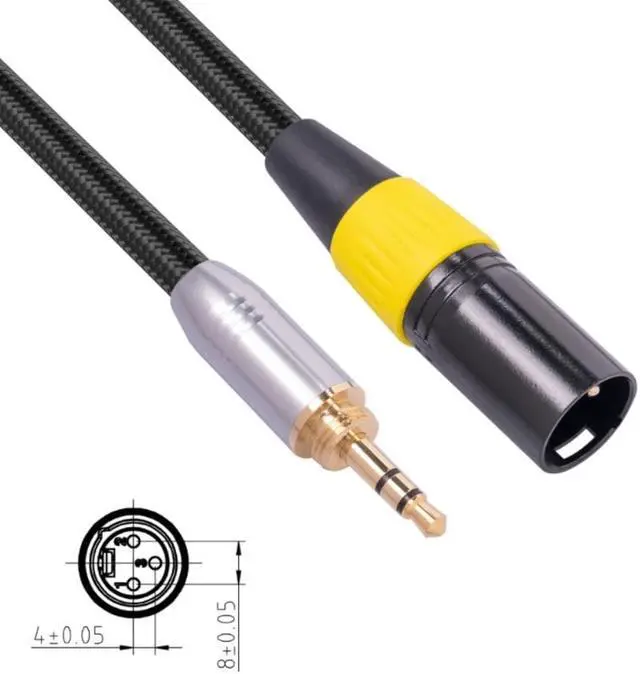 Alt view image 3 of 3 - 3.5mm +6.35mm (1/8 Inch 1/4 Inch)  Cable to Male XLR 3Pin Adapter 30CM