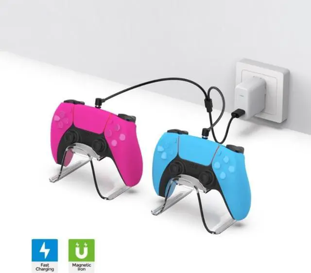 Alt view image 2 of 3 - Wireless Gamepad Controller-Charger USB Charging Dock Base Cable Type C USB Transfer Data Compatible for ps5 VR2 Handle