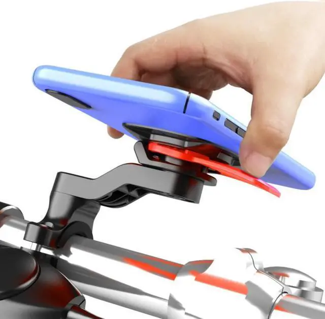 Alt view image 3 of 3 - 1 Set Simple Bike Phone Holder Sturdy Universal Black Stable Shockproof Rotating Phone Holder