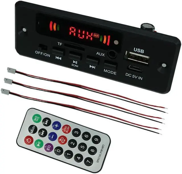 Alt view image 2 of 3 - 5V-12V-32V MP3 Player Decoder Board Bluetooth 5.0 6W Amplifier Car FM Radio Module Support FM TF USB AUX Recorders