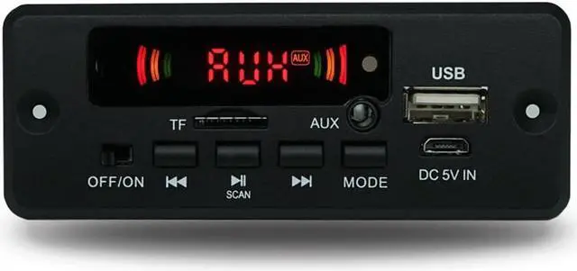 Alt view image 3 of 3 - 5V-12V-32V MP3 Player Decoder Board Bluetooth 5.0 6W Amplifier Car FM Radio Module Support FM TF USB AUX Recorders
