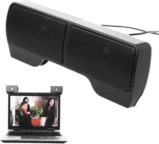 Main image of 1 Pair Mini USB Powered Line Control Stereo Clip-On Speaker For Notebook Laptop
