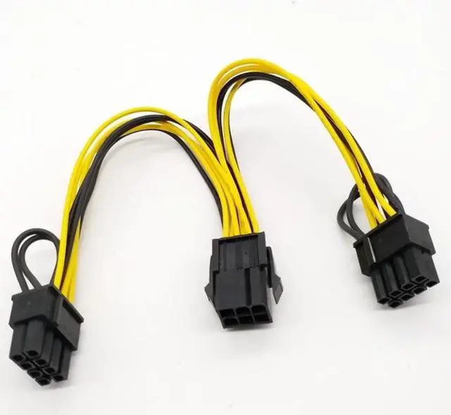 Alt view image 2 of 3 - Adapter PCI-E 6 Pin To Dual 6+2 Pin 8 Pin Power Splitter Graphics Card  for Mining Farm Video Card Gpu for Riser Extension Cable