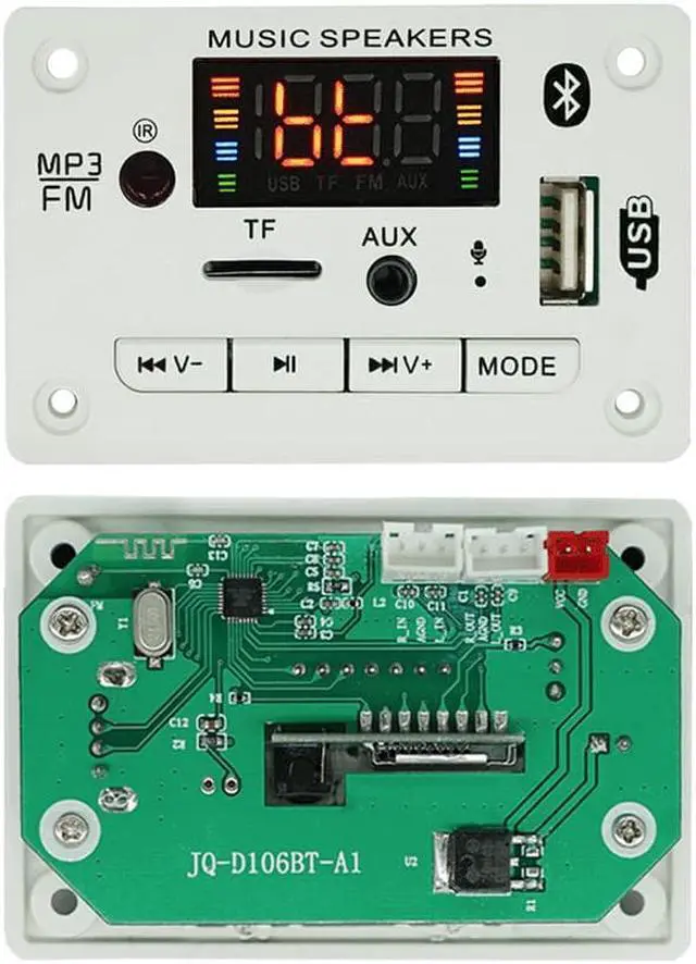 Alt view image 2 of 3 - Bluetooth 5.0 MP3 Decoder Decoding Board Module 12v Car USB MP3 Player WMA WAV TF Card Slot / USB / FM Remote Board Module