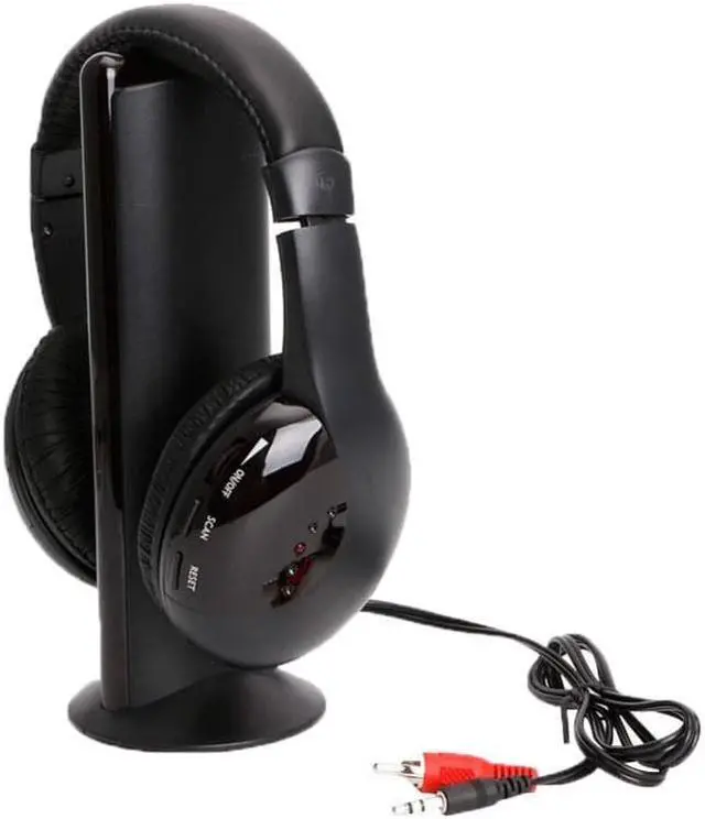 Alt view image 2 of 3 - 5 in 1 Hi-Fi FM Radio Wireless Headphones Headsets for TV DVD MP3 CD MP4 PC