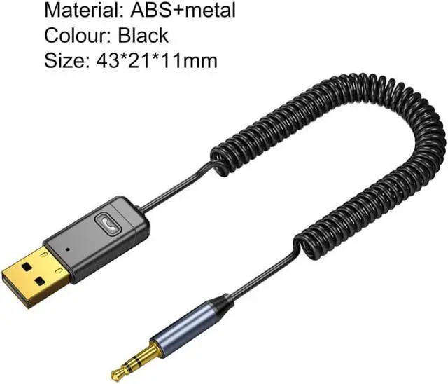 Alt view image 3 of 3 - C11 Wireless Receiver 2-in-1 Noise Reduction Aux Device Bluetooth 5.0 HiFi Receiver Speaker Audio Music Transmitter for Car PC