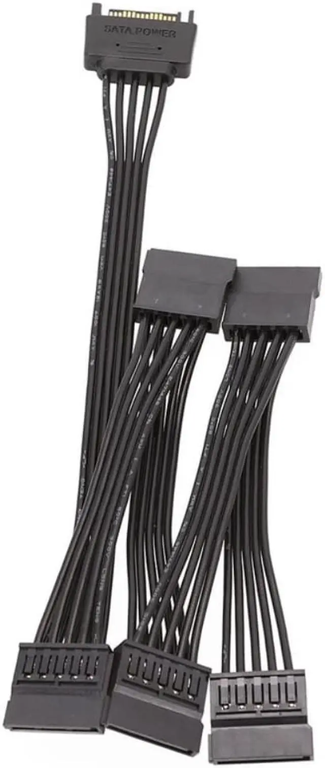 Alt view image 3 of 3 - 15 Pin SATA Power Extension Hard Drive Cable 1 Male To 5 Female Splitter Adapter Hard Disk Expansion Cable (60CM)