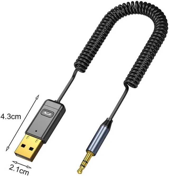 Alt view image 2 of 3 - C11 Wireless Receiver 2-in-1 Noise Reduction Aux Device Bluetooth 5.0 HiFi Receiver Speaker Audio Music Transmitter for Car PC