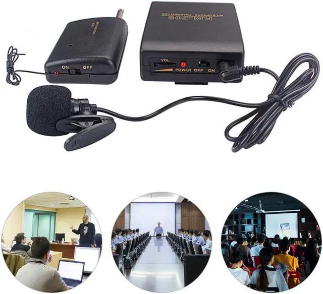 Alt view image 2 of 3 - Wireless Receiver Lapel Collar Clip Mini Mic System Microphone