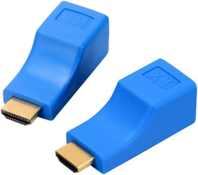 Main image of 2pcs HDMI-compatible Dual RJ45 CAT5E CAT6 UTP LAN Ethernet HDMI-compatible Extender Repeater Adapter 1080P For HDTV HDPC