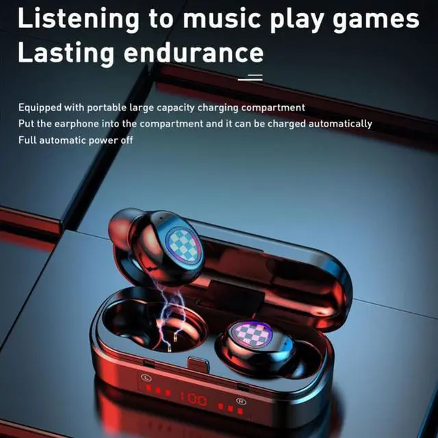 Alt view image 2 of 3 - V7 Mini TWS Bluetooth 5.0 Wireless Rechargeable Earphone HiFi 9D Stereo Earbuds