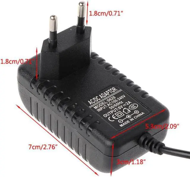 Alt view image 2 of 3 - DC 6V 2A Power Supply Adapter 50/60HZ EU Plug Power Cord, AC 100-240V to DC 6V 2A Switching Transformer Jack 7.5 x 3cm