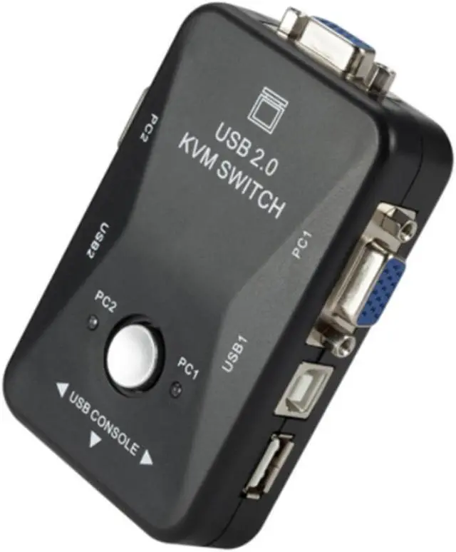 Alt view image 3 of 3 - USB KVM Switch 2 Port VGA SVGA Switch Box USB 2.0 KVM Mouse Switcher Keyboard 1920*1440 Vga Splitter Box Sharing Switch